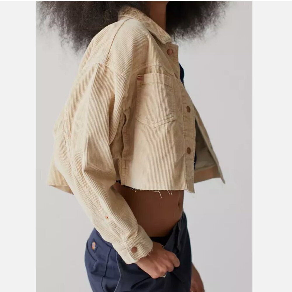 Urban Outfitters BDG Crop Cream Corduroy Jacket Button Up Size XS